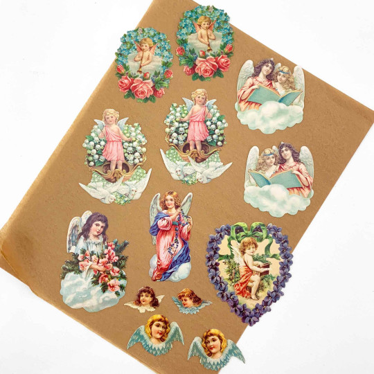 Angels and Flowers Loose Valentine Paper Scrap Pack